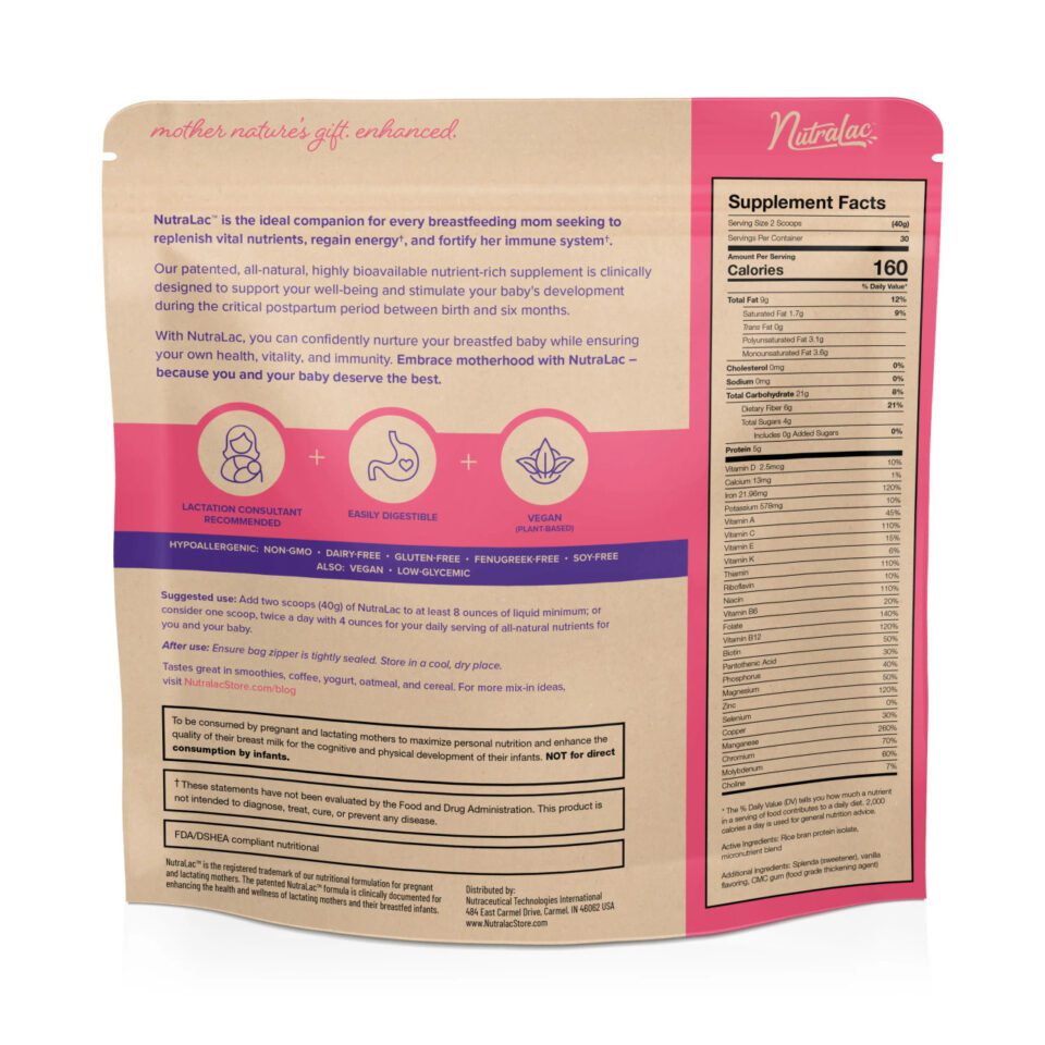 NutraLac a powdered breastfeeding supplement